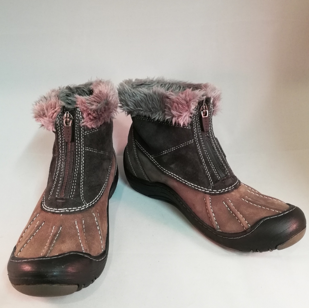 Clarks Privo Womens Grey waterproof suede leather